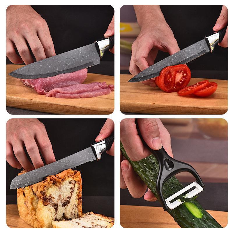 Spot Hot sale trenzado seis piezas cuchillo de acero inoxidable cuchillo de cocina cuchillo de regalo cuchillo de cocina cuchillo de cocina