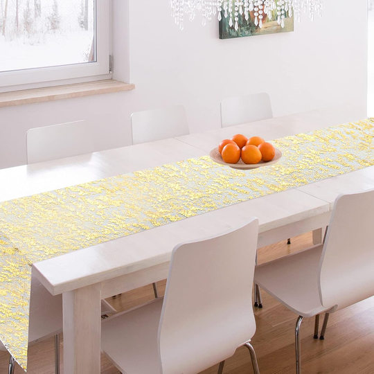 Amazon Cross-border Hot Stamping Foil Mesh Table Runner Holiday Party Wedding Decoration Table Decorative Table Runner