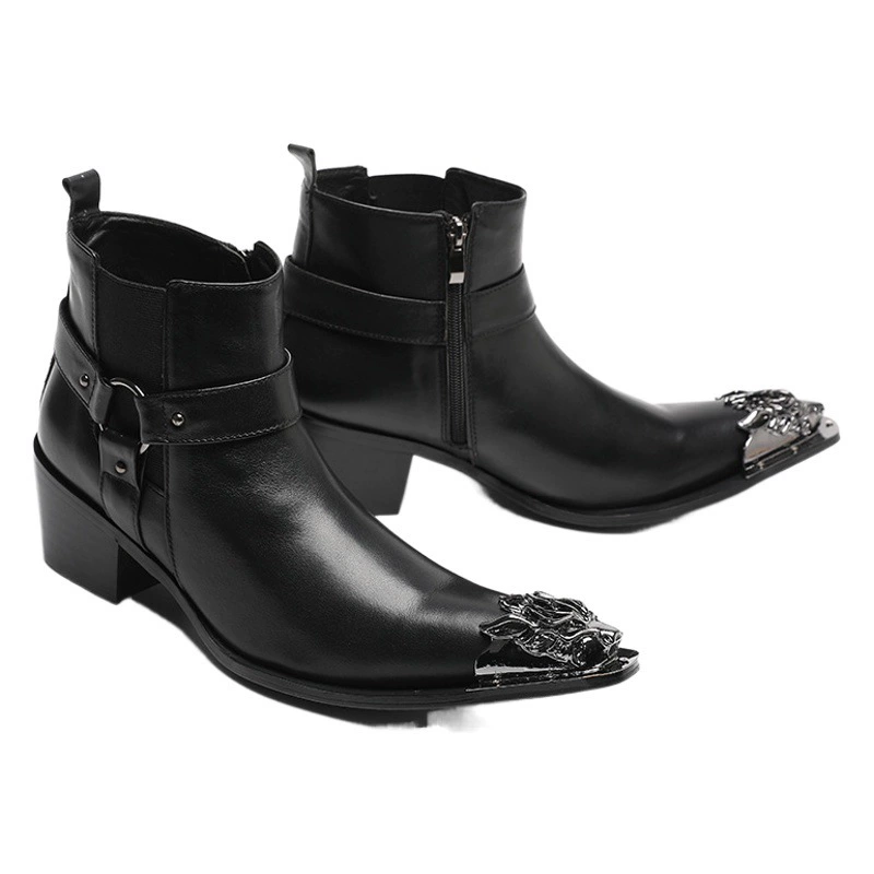 Ботинки Martin, мужские, новинка 2022 года, летние Брендовые повседневные Модные индивидуальные черные высокие мужские туфли в Корейском стиле со скрытой высотой