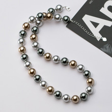 纳兰 S925纯银仿真多麻混彩合成珍珠项链轻奢小众锁骨链Y01157