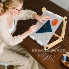 木制桌面可调节十字绣架桌面挂毯手工DIY编织工具十字绣收纳架