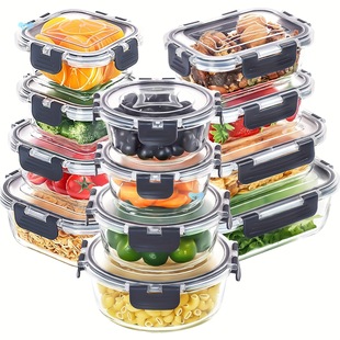 12Pcs Glass Food Storage Containers with Lids Meal Prep Cross-Border
