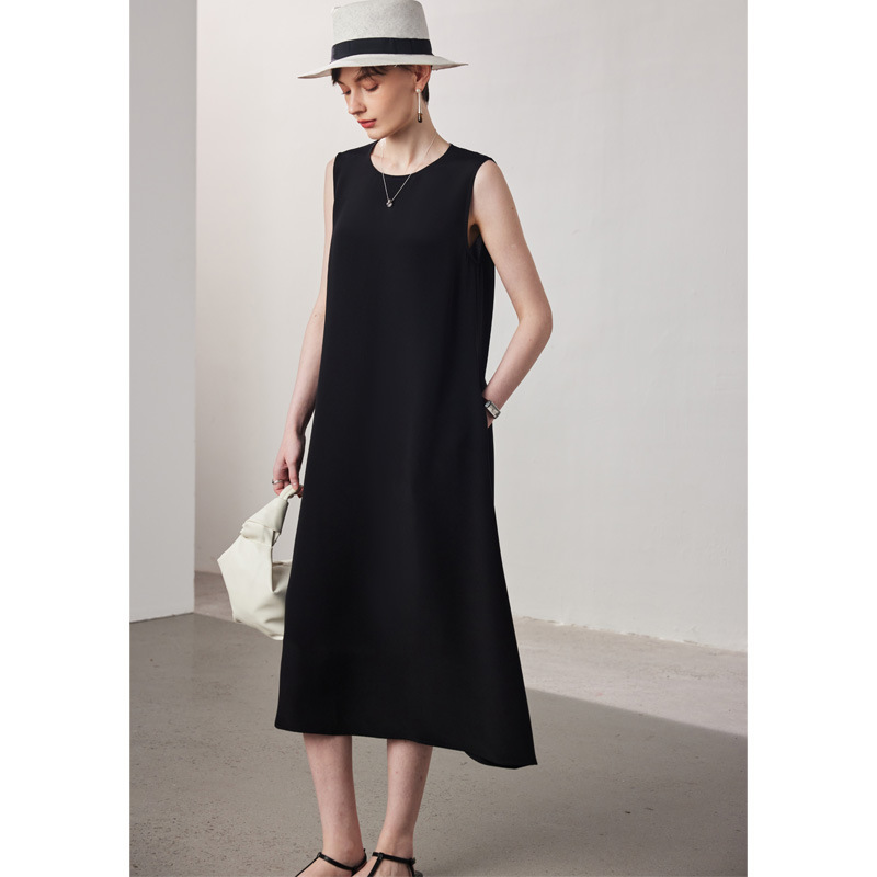 【30Mm Heavyweight】Mulberry Silk Dress for Women 2026 Spring/Summer New Sleeveless Loose 100% Silk Long Dress