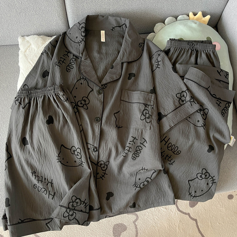 Juego de tres piezas de gato KT negro y gris cloud-J2828