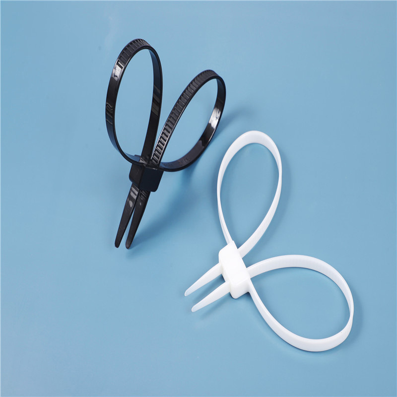 FUENTE Fábrica al por mayor de gran cantidad de doble agujero doble hebilla de nylon cable Tie de autobloqueo cable tie 12X700 cable tie mariposa