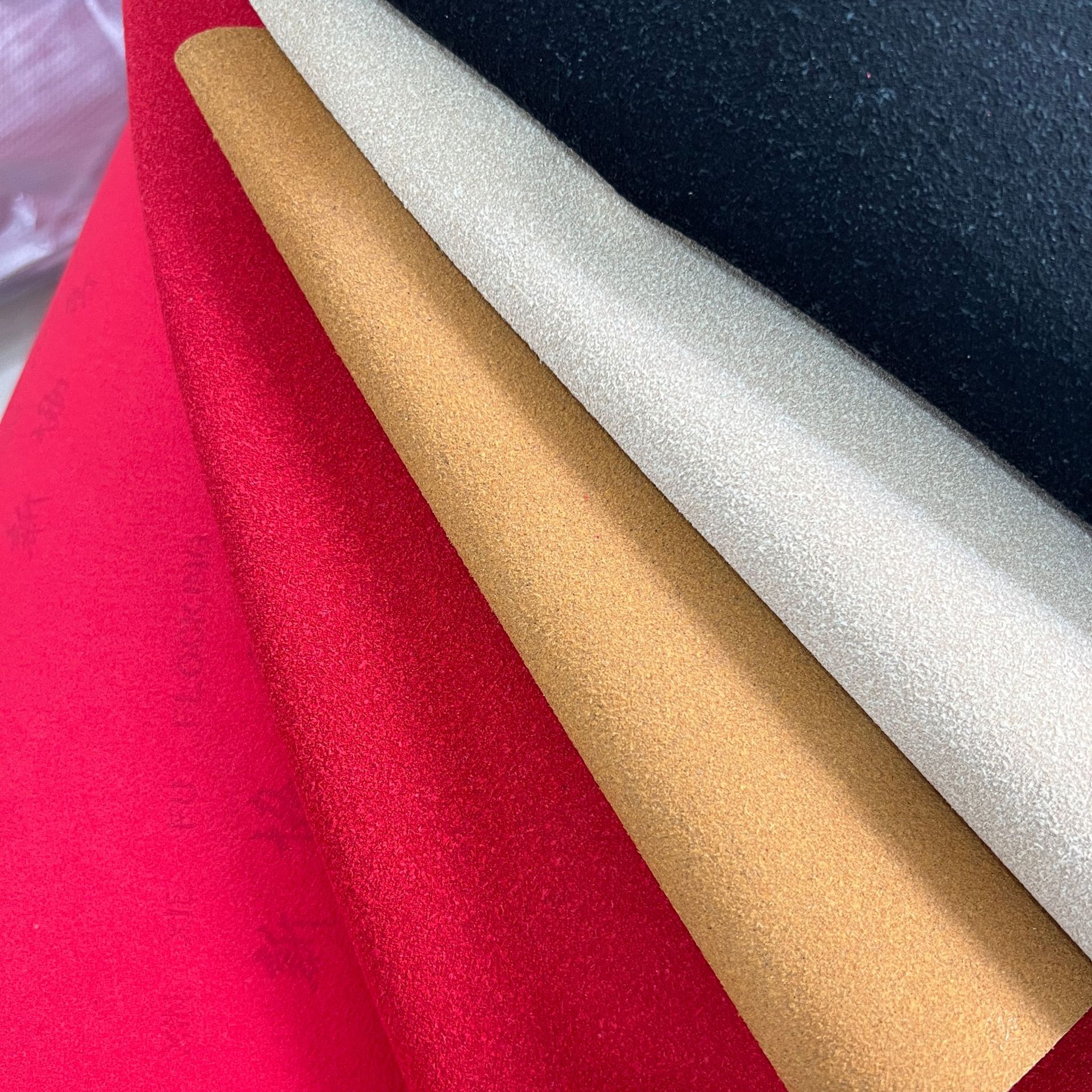 【精品纺织面料】半码起卖彩色绒面超纤韩国绒皮革耳环饰品面料