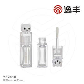 新款儿童可爱猫咪造型唇彩管唇釉管唇蜜管彩妆包材厂家逸丰可定制