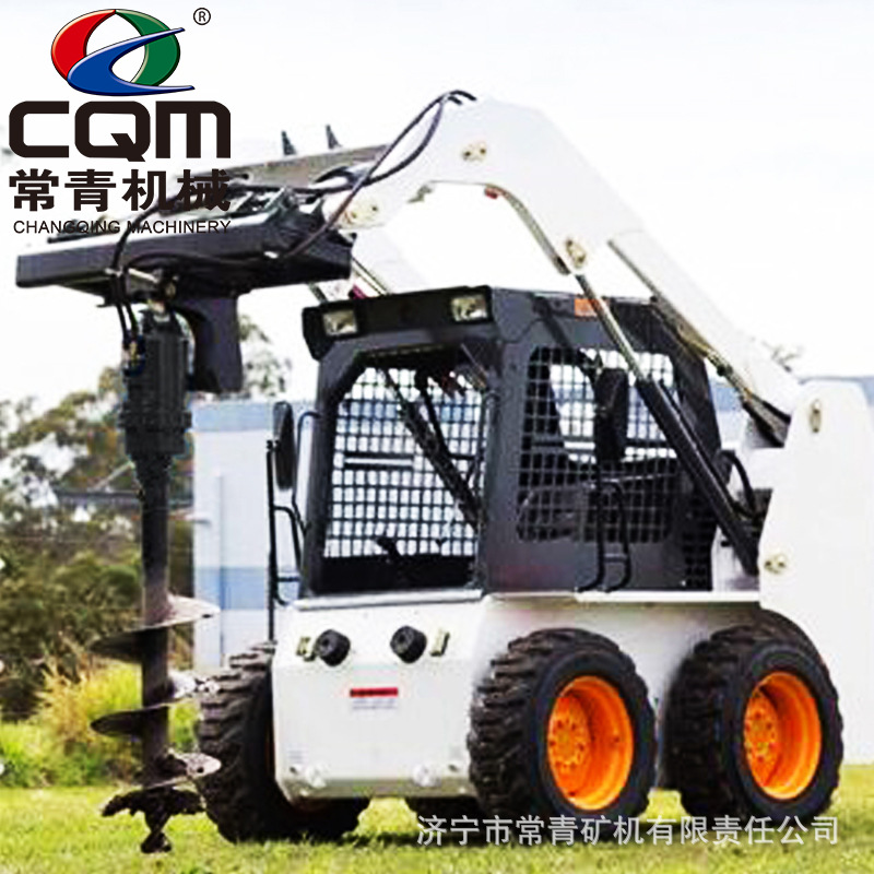 滑移机前置螺旋钻机挖机工程挖桩机挖树坑滑移式小型液压螺旋钻