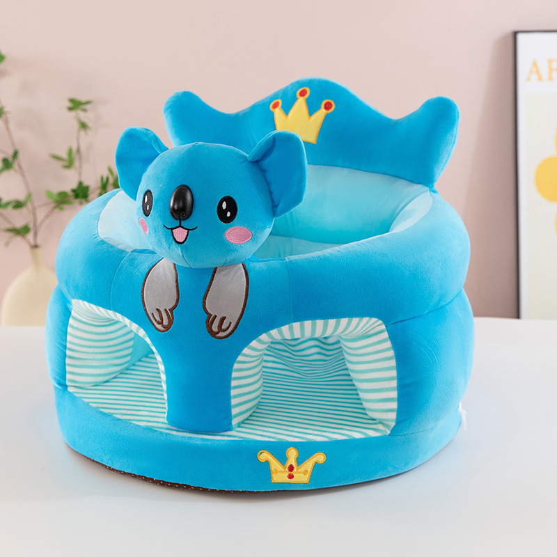 Asiento de aprendizaje para bebés anti-caídas, asiento de dibujos animados para bebés que aprenden a sentarse en un pequeño sofá sin lesiones espinales.
