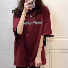 美式复古国潮高街纯棉短袖t恤女宽松夏小众设计感ins上衣oversize