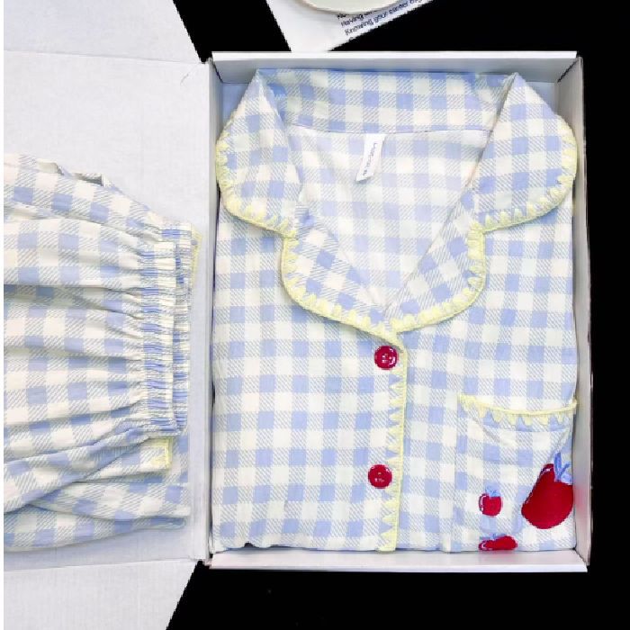 Chatter en vivo explosión con cojín de pecho primavera y otoño dulce nubes algodón de manga larga pijama de niñas estudiantes set de ropa de hogar
