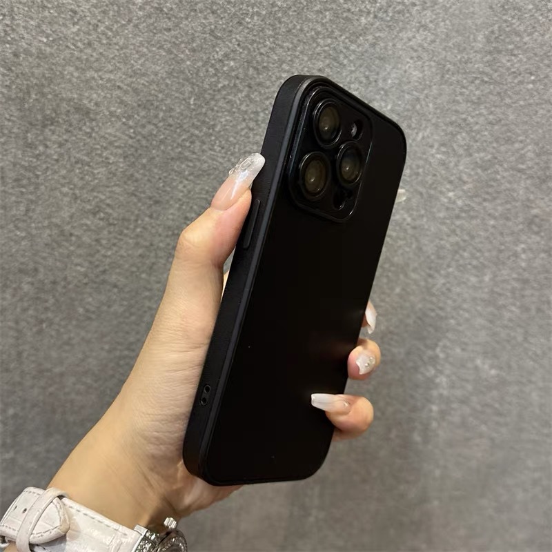 Funda de Cuero Simple para iPhone 17 Pro Max, Compatible con Apple 16, con Protector de Lente de Cobertura Total y Protección Anticaídas