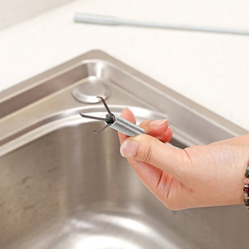 Pipe cleaner tool, bendable and pressurized, for clearing clogged drains, retrieval device, trash grabber