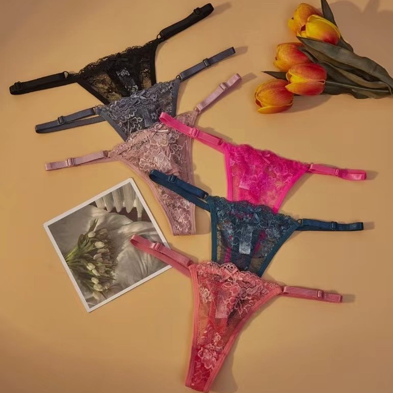 New Hot and Charming Pure Cotton Crotchless Seamless Underwear, Low-Waist Breathable Sexy Girl Bikini Thong