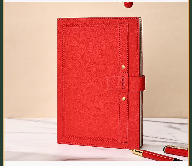 1 Piece Solid Color Class Learning Pu Leather Retro Notebook display picture 3