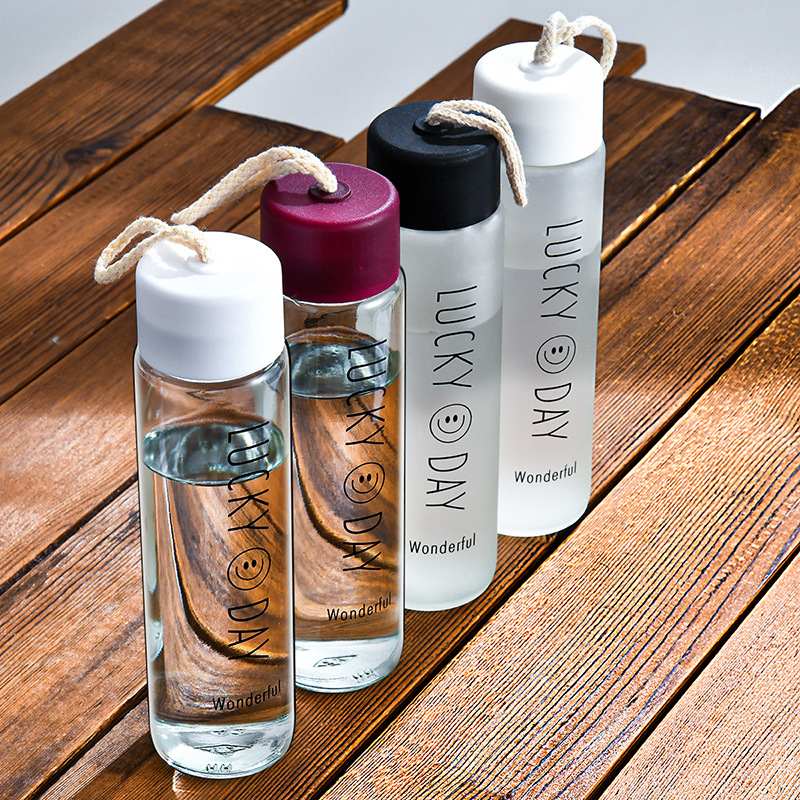 Transparent Glass Accompanying Gift Simple Fresh Gift Cup Frosted Smiling Face Glass Household Portable Handheld Cup Transparent Glass Accompanying Gift Simple Fresh Gift Cup Frosted Smiling Face Glass Household Portable Handheld Cup