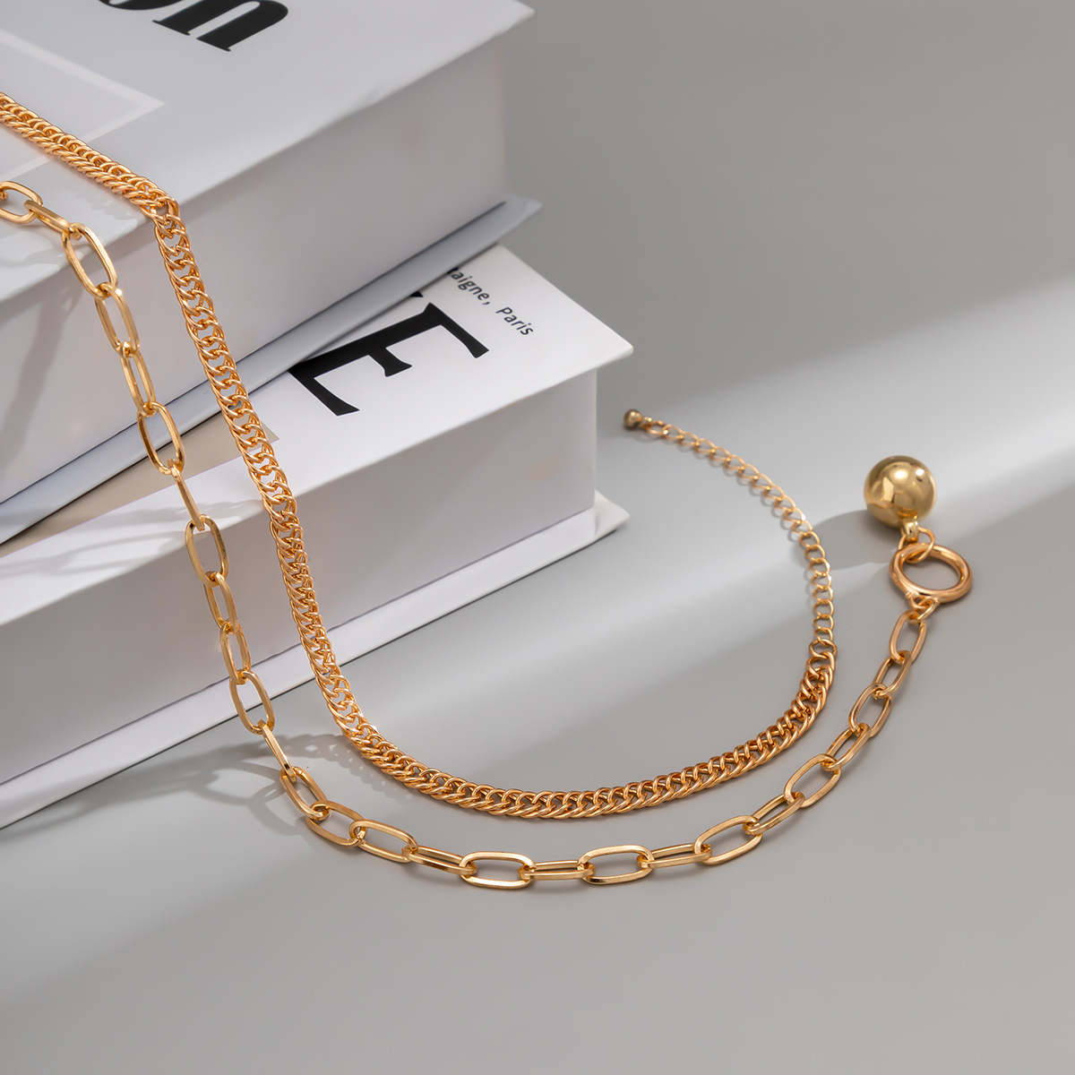 Fashion Solid Color Alloy Menu0027S Layered Necklaces 1 Piece