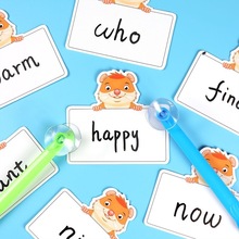 跨境打地鼠游戏空白可擦写卡片幼儿园早教英文英语课堂教具代发