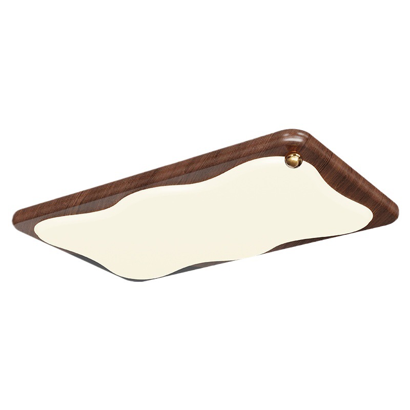 Nuevo estilo chino sala de estar lámpara principal madera de madera de color nuez de estilo medio antiguo viento silencioso lámpara de techo dormitorio retro lámpara de estudio