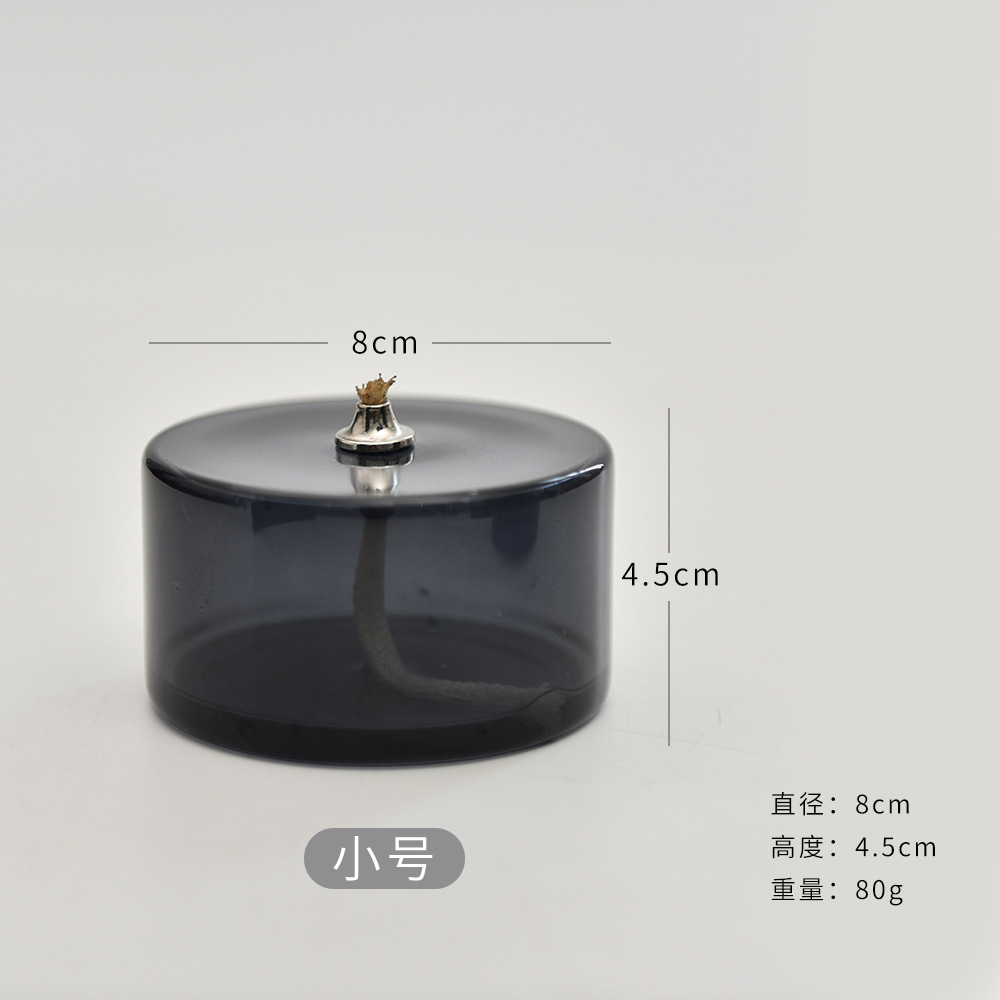 Lámpara de vidrio redonda a rayas de color creativa candelabro decorativo simple lámpara de mantequilla de escritorio doméstica moderna