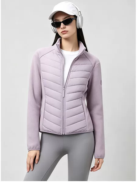 Pure wool jacket for autumn and winter, outdoor stand-up collar, windproof and warm, lightweight slim-fit inner layer for women, ski and mountaineering sportswear for men