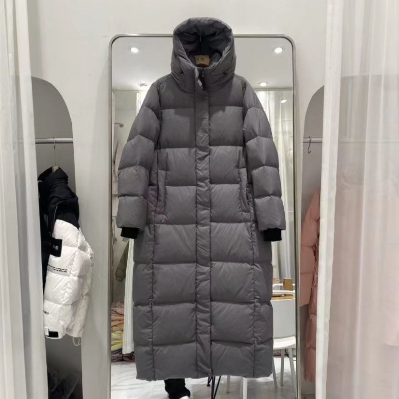 木熙鹅绒羽绒服冬季超长过膝长款新款加厚外套东北极寒|undefined