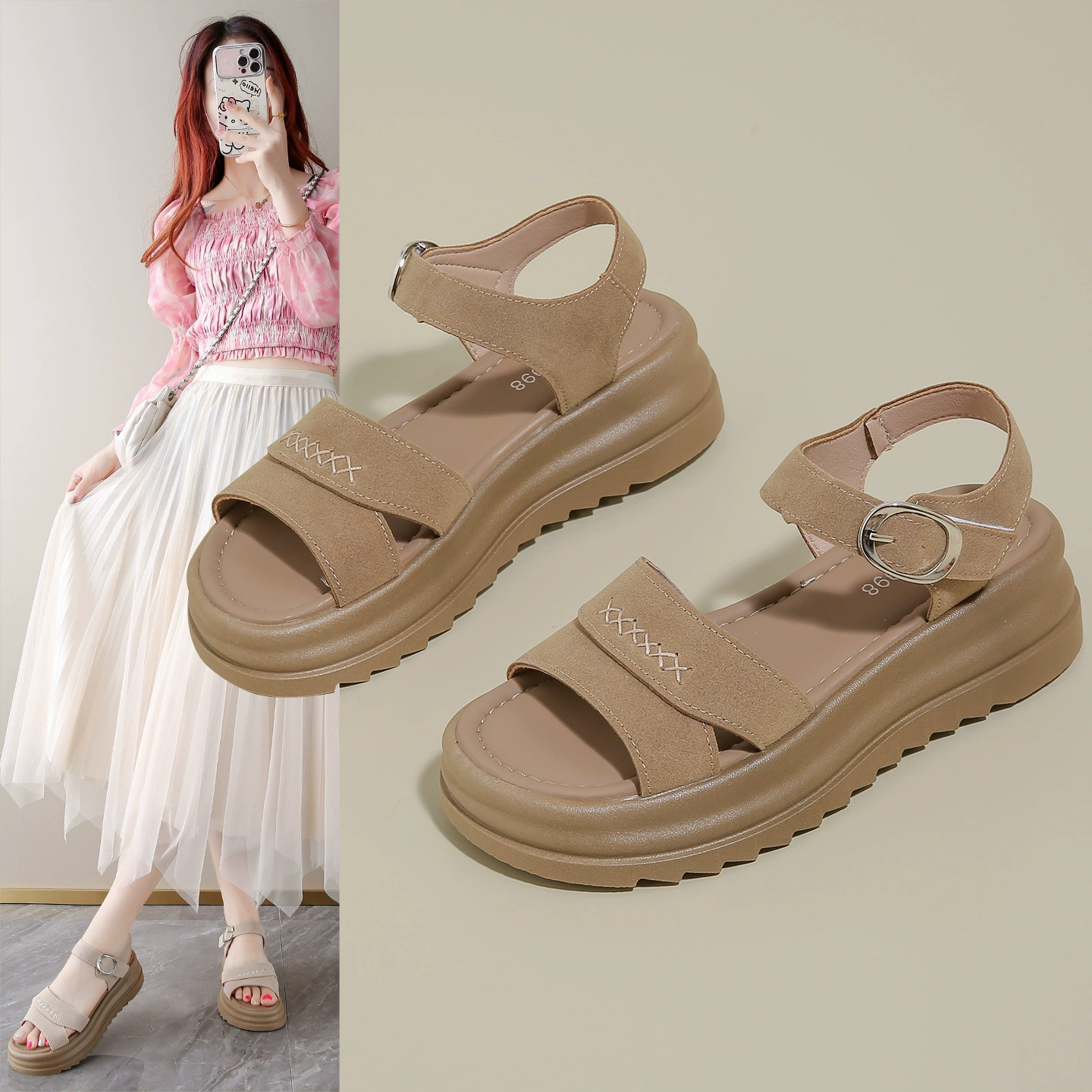 Ретро-сандалии в римском стиле для женщин, летняя обувь 2025, новая мода, универсальные повседневные с мягкой подошвой, удобные пляжные туфли