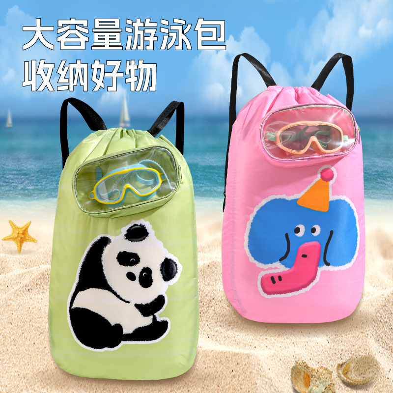 Capacious waterproof cartoon storage bag for swimming wet and dry…