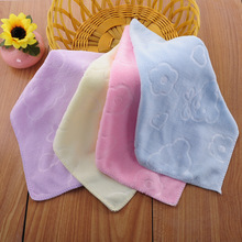 厂家直营细纤维小毛巾幼儿园卡通小方巾小毛巾带挂绳小方巾定制