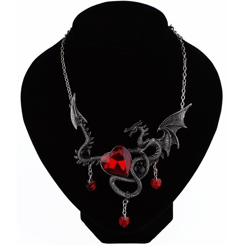 Dragon Gemstone Necklace Red