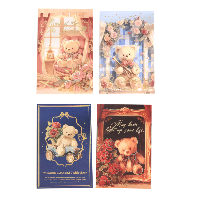 Mr. Paper tarjeta de felicitación rectangular oso casa romántica de alto valor estudiante bendición regalo de vacaciones mensaje tarjeta de felicitación