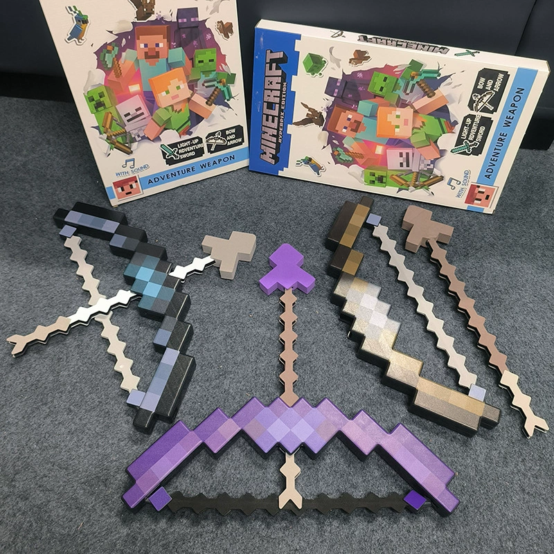 Minecraft реквизит меч кирка пластиковая деформация алмазный меч двойной в одну детская игрушка оружие модель