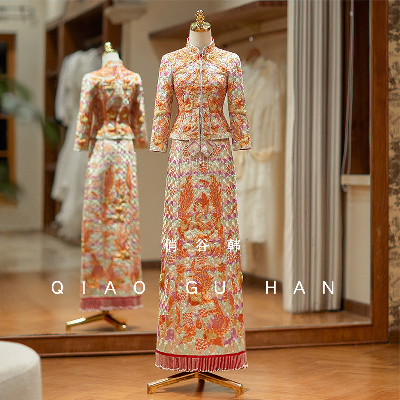 Dragon and Phoenix Bridal Gown 2026 New Chinese Style Wedding Dress Xiuhe Dress Big Five Blessings Spring Wedding Gown Elaborately Crafted Toasting Dress