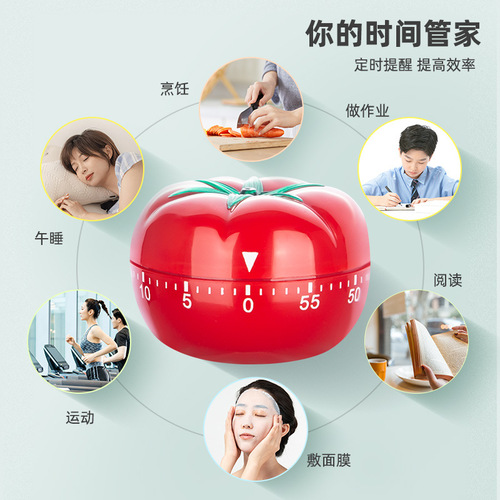 Timer dual-purpose primary school students learn self-discipline time management cute alarm clock kitchen mechanical reminder timer