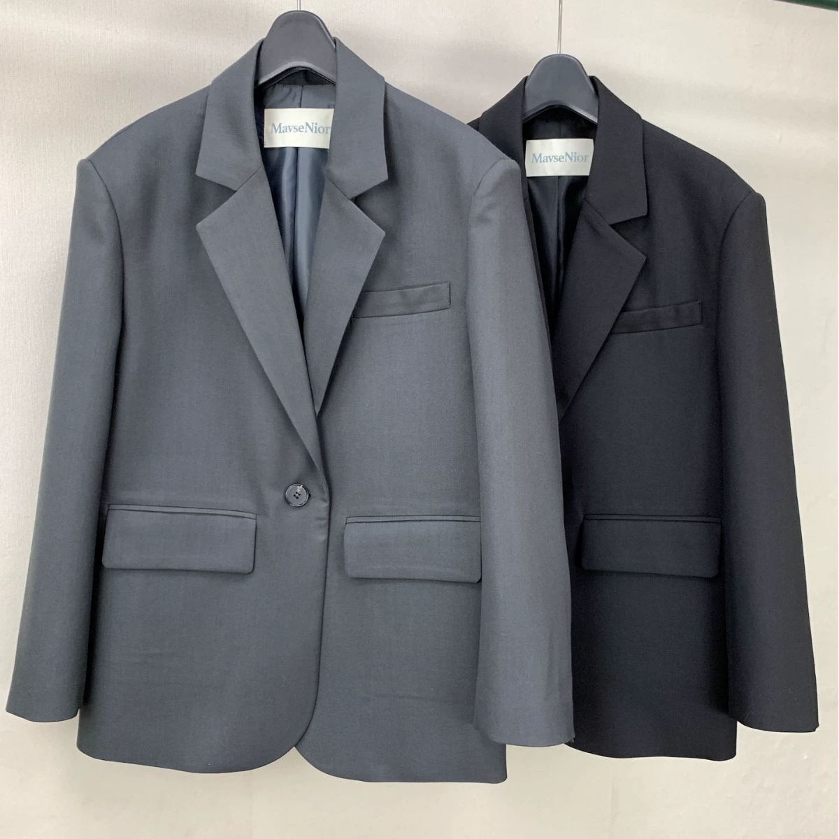 Модный черный свободный повседневный блейзер в стиле инфлюенсеров от Zhou Miao для весны и осени в женской моде Далина.