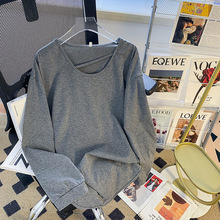 特大码300斤2024春秋装新款韩版宽松百搭T恤长袖上衣女打底衫批发