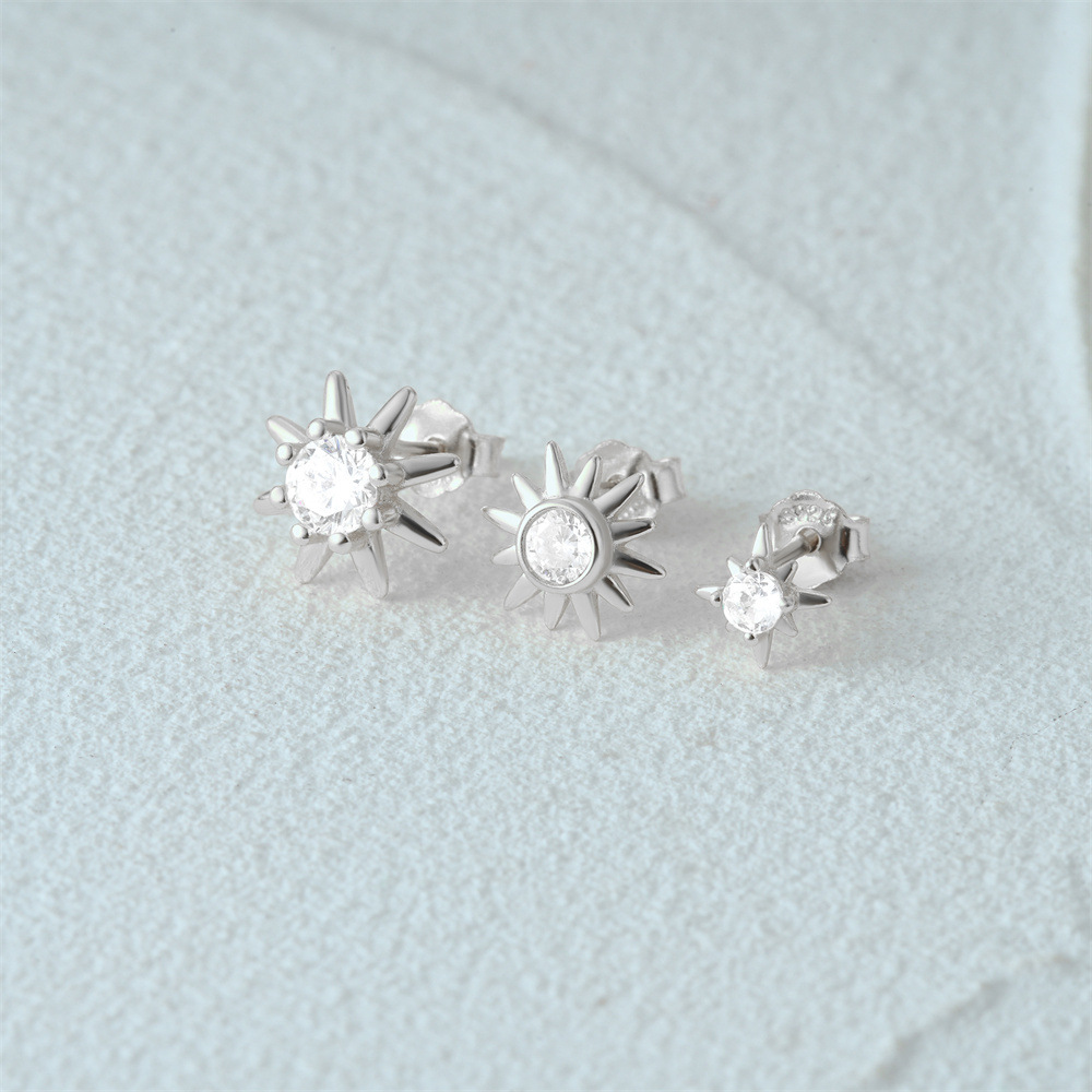 3g Weight Hoop Earrings, Ear Studs Classification 1 Set Quantity Daily Occasion 925 Sterling Silver Material Star, Butterfly Pattern Women's Gender Plating Design Simple Style Style 1 Set 925 Sterling Silver Star Butterfly Hoop Earrings Ear Studs 68