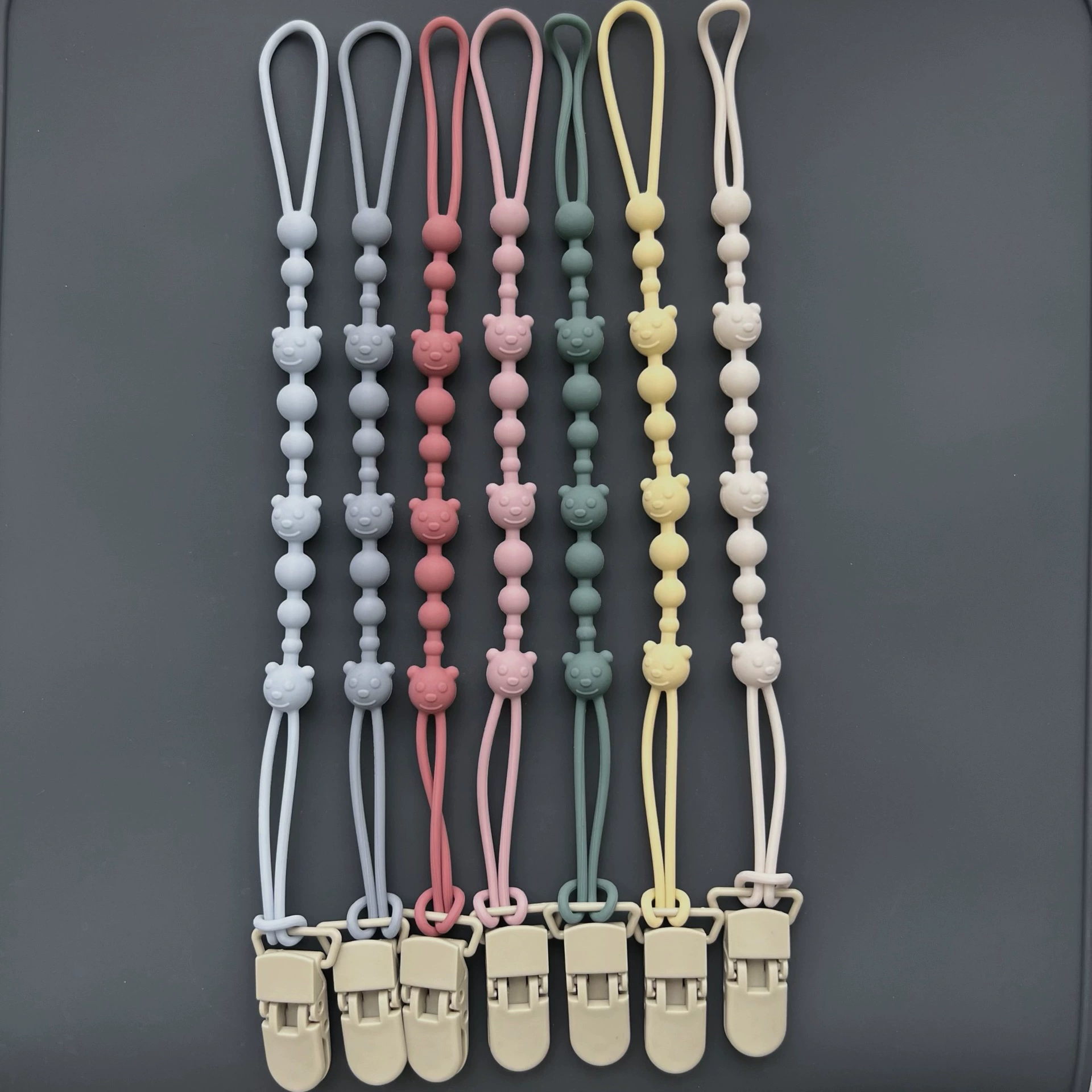 2024 новый медведь силиконовая цепочка соска зубной клей кусает музыку силиконовая цепочка с зажимом