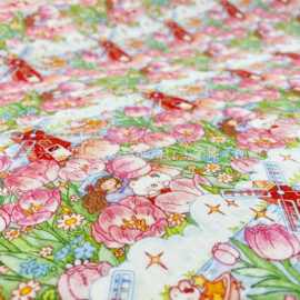 全棉双层纱数码印花面料厂家批发纯棉花布童装成人家居服包包面料