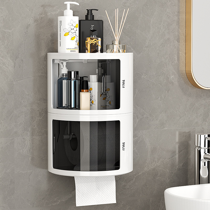 防水トイレティッシュボックストイレットトイレットボックス穴なしシェルフ壁掛け式浴室ティッシュボックスロール紙ボックス|undefined