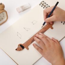 15cm动物造型尺子可爱木尺直尺木质创意卡通中小学生文具学习用品