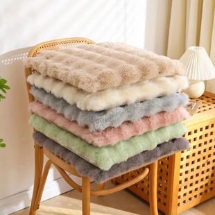 Winter New Bubble Velvet Rabbit Fur Cushion Chair Thickened Warm Fat Cushion Dining Chair Office Student Sedentary Artifact