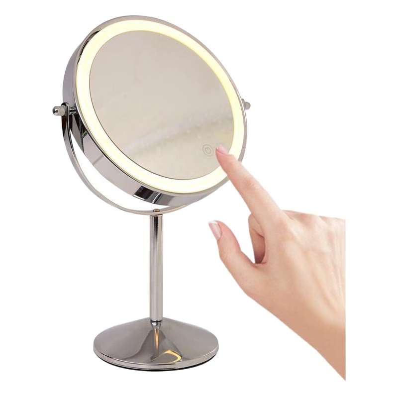 8-pulgadas de maquillaje espejo con luz LED de escritorio de doble cara de luz de relleno de escritorio Espejo de Belleza HD ampliada Europea espejo