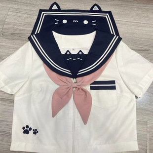 Original Cute Cat Diary Cute Kindergarten Jk Uniform Preppy Style Sweet Water Cute Hand Clothes Long and Short Sleeve Suit for Women