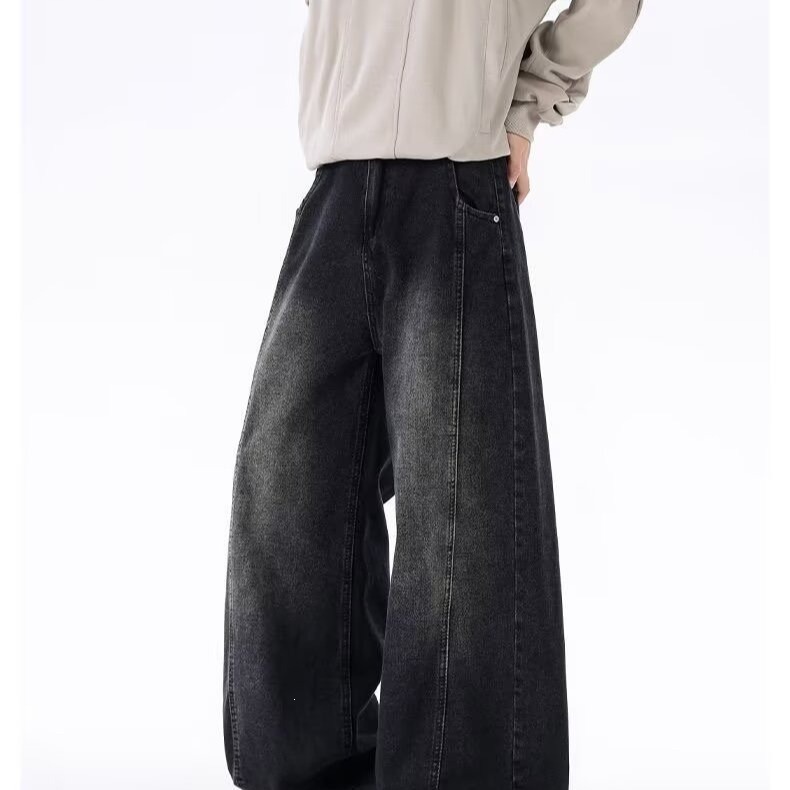Men's Clothing Men's Curved Blade Jeans Trendy Retro Edgy Style Straight Leg Flared Trousers Clean Fit Spring Summer_viptrois.com