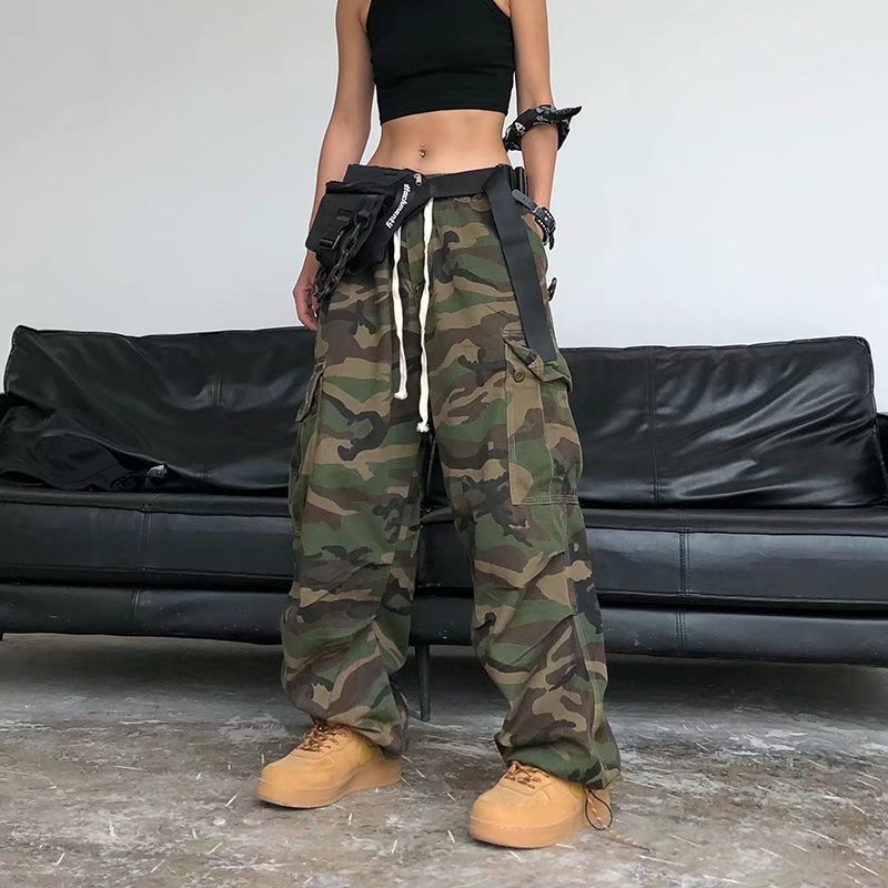 American Trendy Retro Camouflage Caught Pants Men's Loose Straight High Street Hip-Hop ins Hong Kong Style Wide-Leg Trousers American Trendy Retro Camouflage Caught Pants Men's Loose Straight High Street Hip-Hop ins Hong Kong Style Wide-Leg Trousers