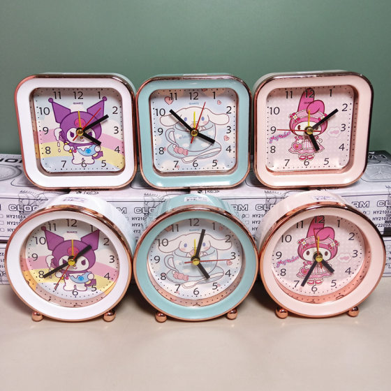 Foreign trade kulomi melody dog square alarm clock cute cat round clock desktop ornaments gift