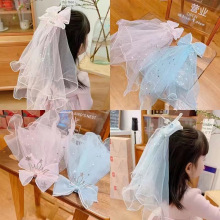 儿童头纱发饰女童生日皇冠头饰女孩公主婚礼装饰发夹女宝聚会发卡