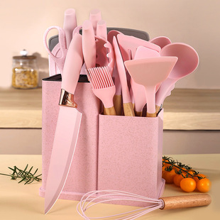 Cooking Silicone Kitchenware Set Kitchen Knife Set 19 Piece Set Combination Set Cooking Shovel and Spoon Kitchen Utensils Knives