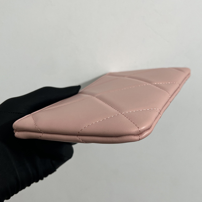 Large Diamond Quilted Women's Clutch Bag, Lambskin Evening Bag, Zipper Wallet, Genuine Leather Phone Bag, Envelope Bag - Thumbnail 3